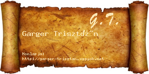 Garger Trisztán névjegykártya